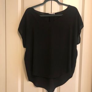 Lush Hi-Low Black Chiffon Top